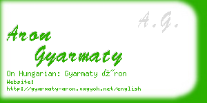 aron gyarmaty business card